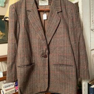Vintage brown plaid blazer